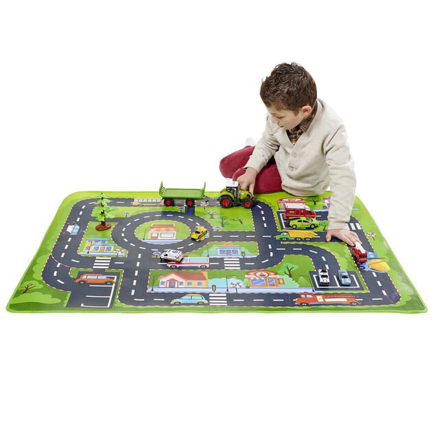Tapis de jeu voiture avec dessin de ville 89x119,5cm