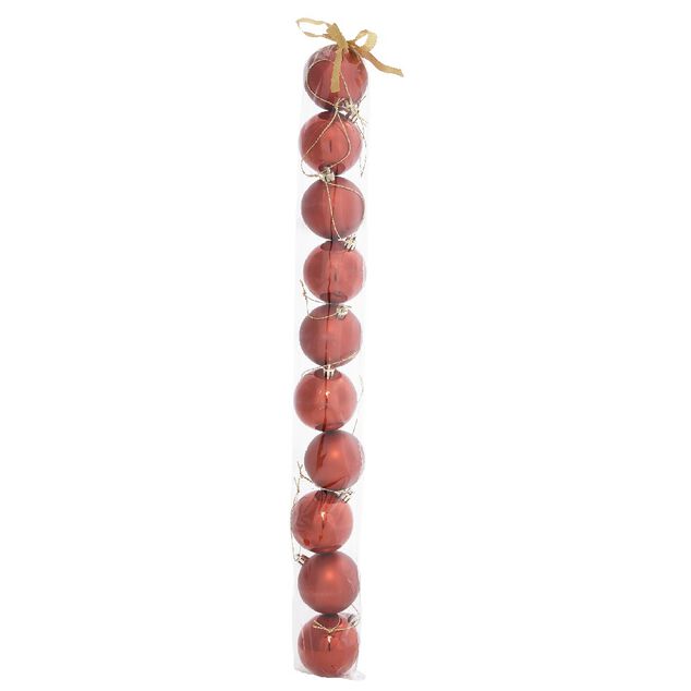 Boule de No&euml;l rouge x10