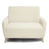 Prot&egrave;ge fauteuil extensible L90x145cm velours c&ocirc;tel&eacute; beige