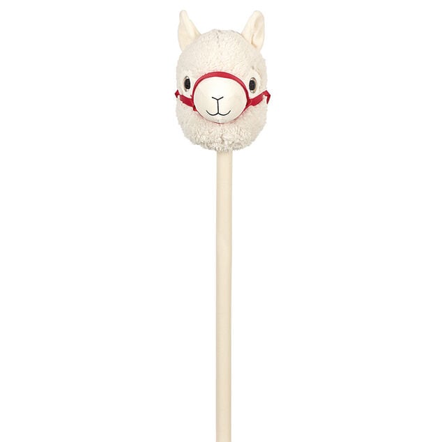 Lama &agrave; chevaucher blanc lani&egrave;re rouge