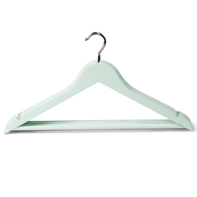 Lot de 5 cintres en bois et m&eacute;tal 44,5x23cm - 4 coloris