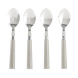 Cuill&egrave;re &agrave; caf&eacute; acier x4 avec manche plastique gris L18cm