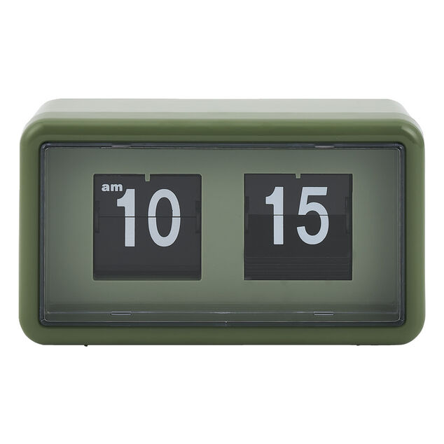 Horloge r&eacute;tro &agrave; rabat automatique plastique vert