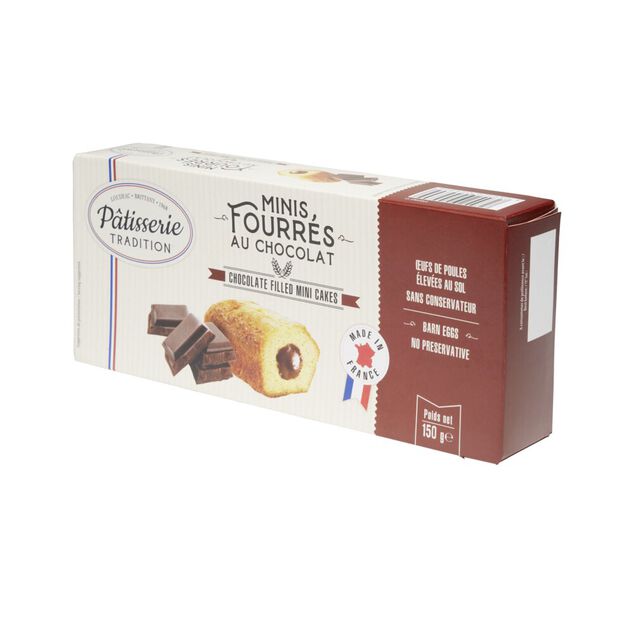 Minis g&acirc;teaux fourr&eacute;s chocolat x9 p&acirc;tisserie tradition 150g