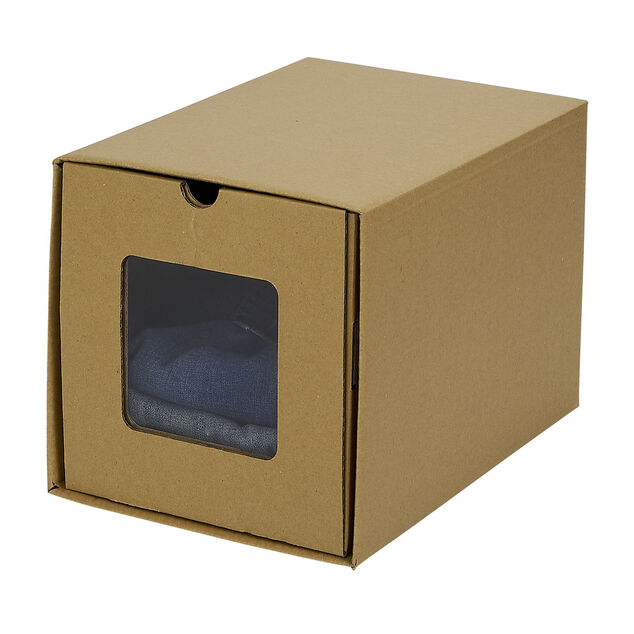 Boîte de rangement en carton avec fenêtre transparente 34x23xH24cm