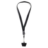 Cha&icirc;ne de t&eacute;l&eacute;phone en tissu noir L96cm