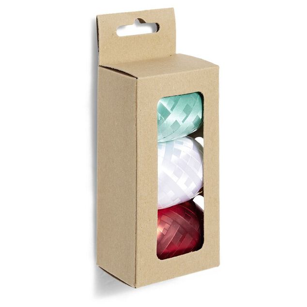 Ruban bolduc argenté blanc bleu 10m x3