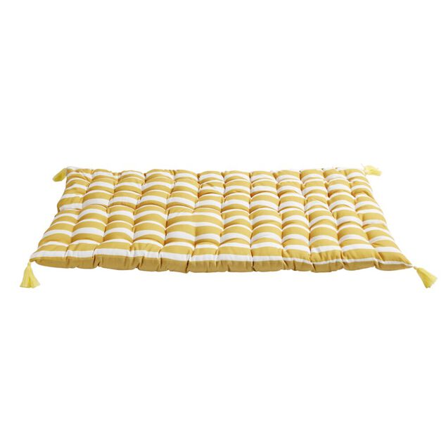 Matelas de sol Baya rayures bayad&egrave;res jaunes et blanches 60x120cm