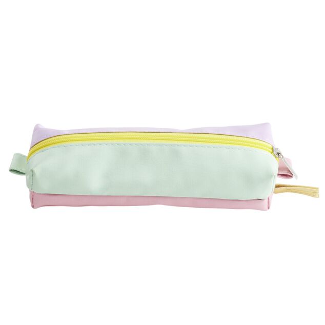 Trousse double ouverture simili multicolore pastel L20cm