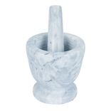 Mortier avec pilon effet marbre gris Ø10,5xH10cm