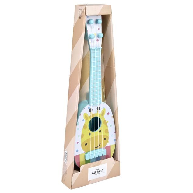 Guitare enfant 4 cordes motif animal plastique L36cm (3 mod&egrave;les)