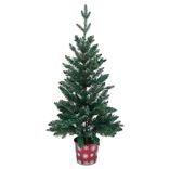 Sapin artificiel pot métal motif flocon rouge et blanc 258 branches Ø55xH100cm