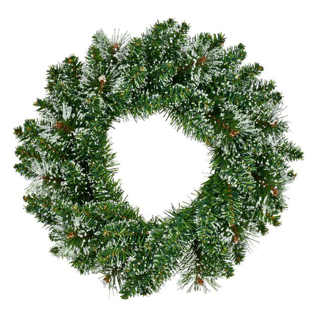 Couronne de Noël sapin floquée neige