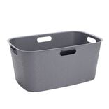 Pani&egrave;re &agrave; linge rectangulaire plastique gris 45L 59x38xH27,5cm