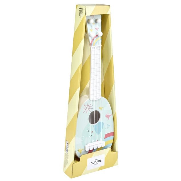 Guitare enfant 4 cordes motif animal plastique L36cm (3 mod&egrave;les)