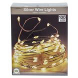 Guirlande &eacute;lectrique fil cuivre 100microLED 5m d'&eacute;clairage blanc chaud