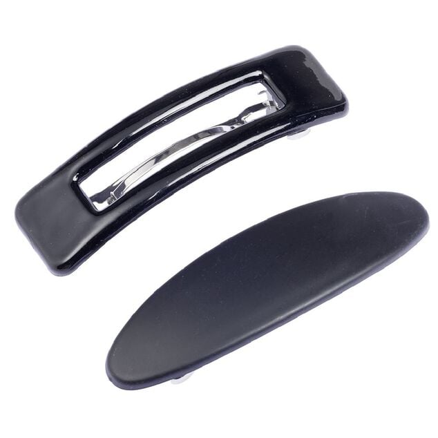 Barrette noire L9,5cm x2