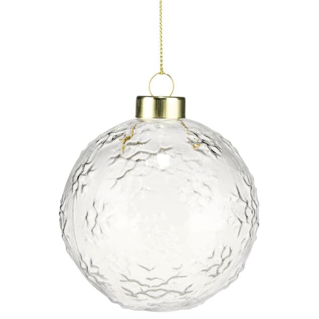 Boule de No&euml;l en verre relief &Oslash;8cm (3 mod&egrave;les)