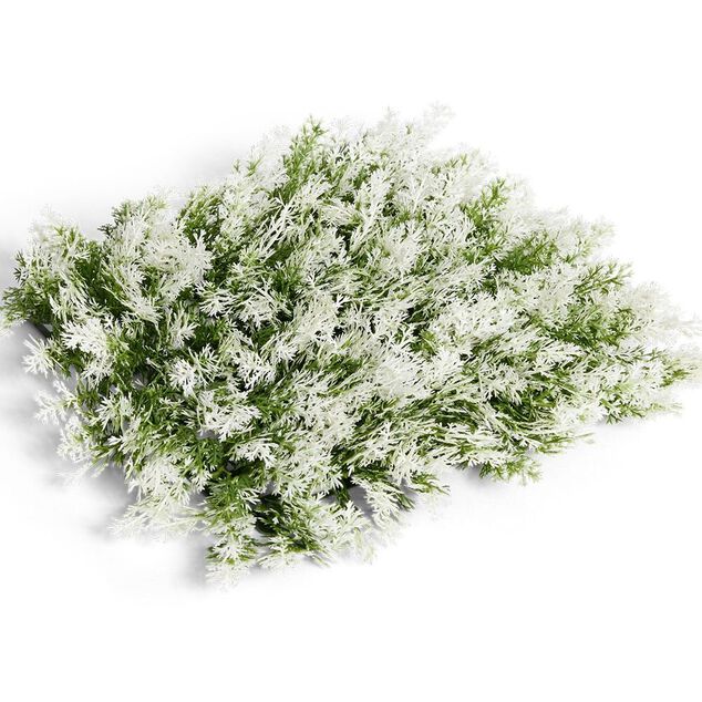 Carr&eacute; v&eacute;g&eacute;tal artificiel cypr&egrave;s vert et blanc 25x25cm clipsable