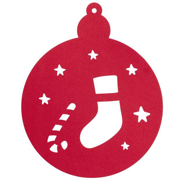 Set de table No&euml;l feutrine rouge x4