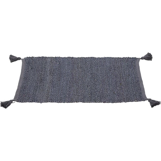 Tapis rectangulaire jute bleu