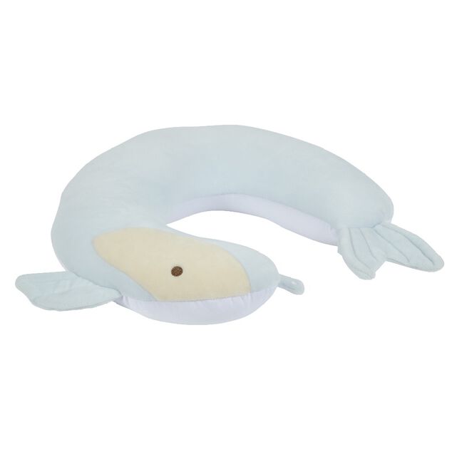 Peluche 2en1 coussin de voyage baleine bleu