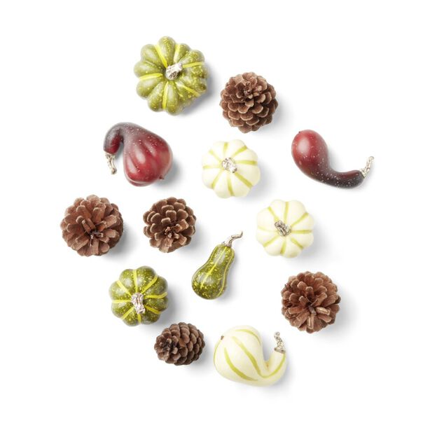 Lot &eacute;l&eacute;ments d&eacute;coration automne plastique 3 mod&egrave;les