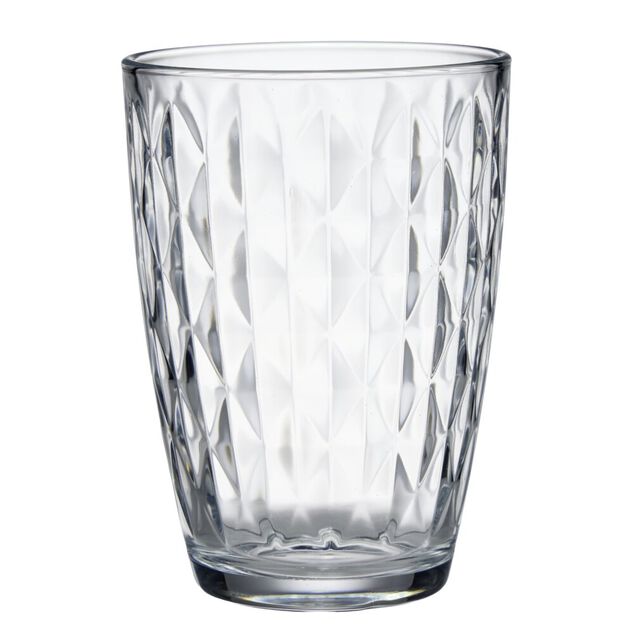 Verre 41,5cl x6 losange relief en verre transparent &Oslash;8,5xH12cm
