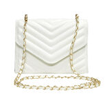 Sac &agrave; main simili effet matelass&eacute;e avec cha&icirc;ne m&eacute;tal dor&eacute; 20xH13cm - 2 mod&egrave;les