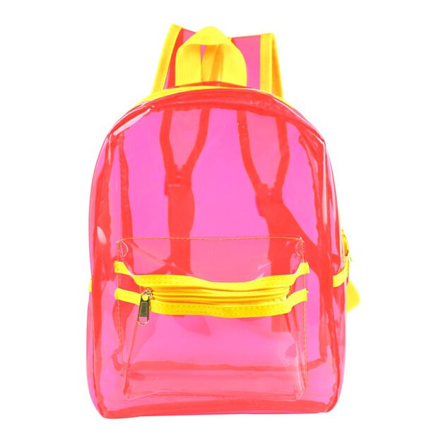 Sac &agrave; dos OMG rose et jaune transparent