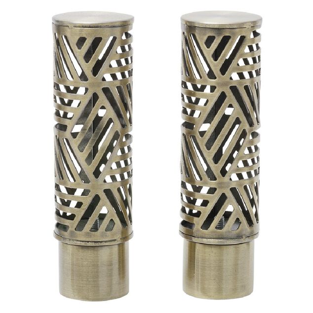 Embout tringle &agrave; rideau &Oslash;20mm cylindrique aluminium laiton bross&eacute; x2