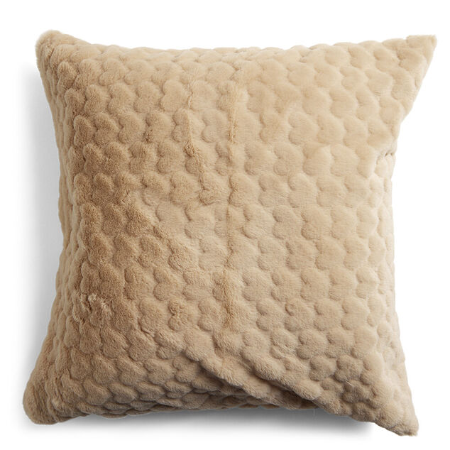 Housse de coussin imitation fourrure polyester Color by Time 45x45cm - 3 mod&egrave;les