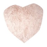 Tapis coeur effet fourrure rose ou beige 60x60cm