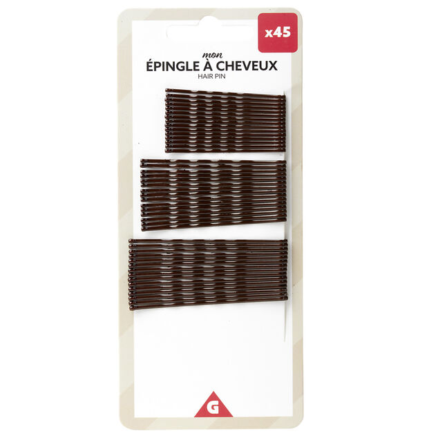 Barrette épingle à cheveux x45 métal noir L5cm