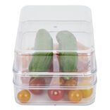 Bo&icirc;te transparente &agrave; 2 niveaux pour frigo 2,5L - L.21,5x14,5xH10,5cm