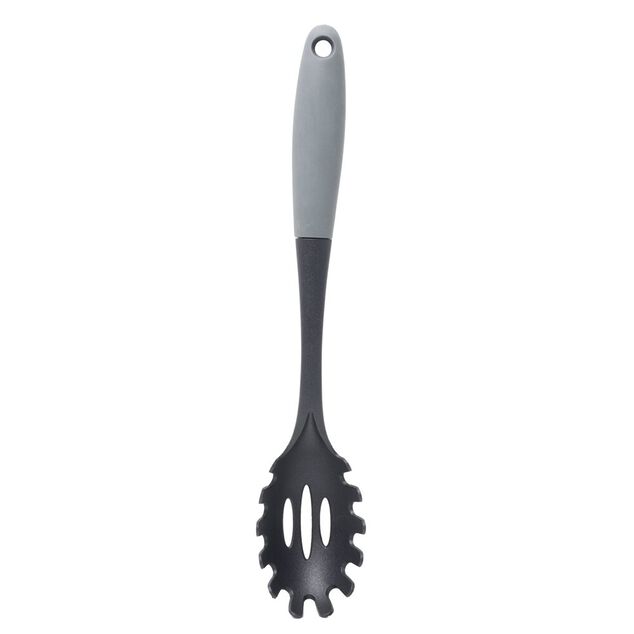 Spatule ajour&eacute;e plastique noir et gris L34cm