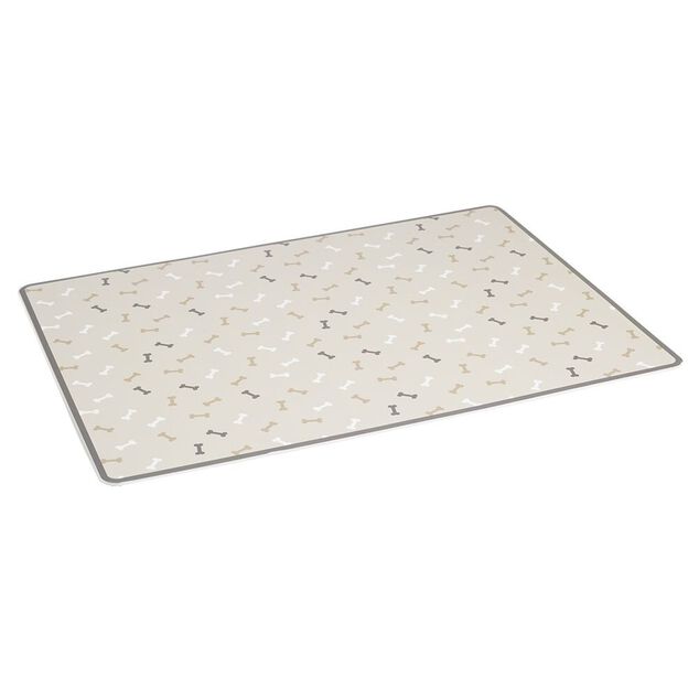 Tapis repose gamelle animaux motif os plastique 32x43cm