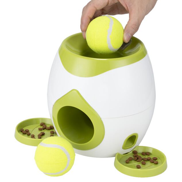 Distributeur de friandises interactif pour chien avec balle incluse &Oslash;18xH28cm
