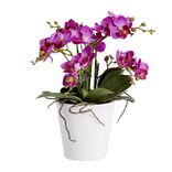 Fleurs artificielles en pot orchid&eacute;e rose 5 branches H32cm - 3 mod&egrave;les