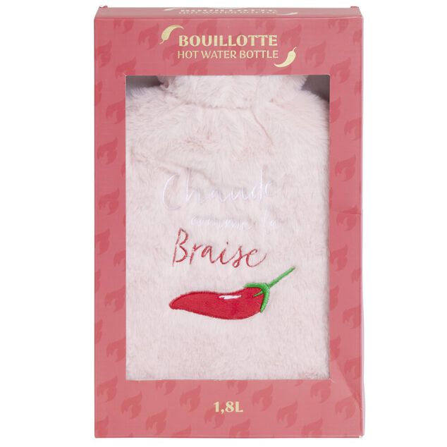 Bouillotte humour caoutchouc et housse 1,8L (2 mod&egrave;les)