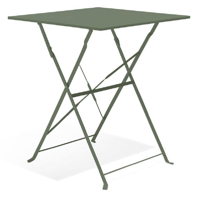 Table de jardin Boston pliante 2 personnes m&eacute;tal vert 60x60xH70cm