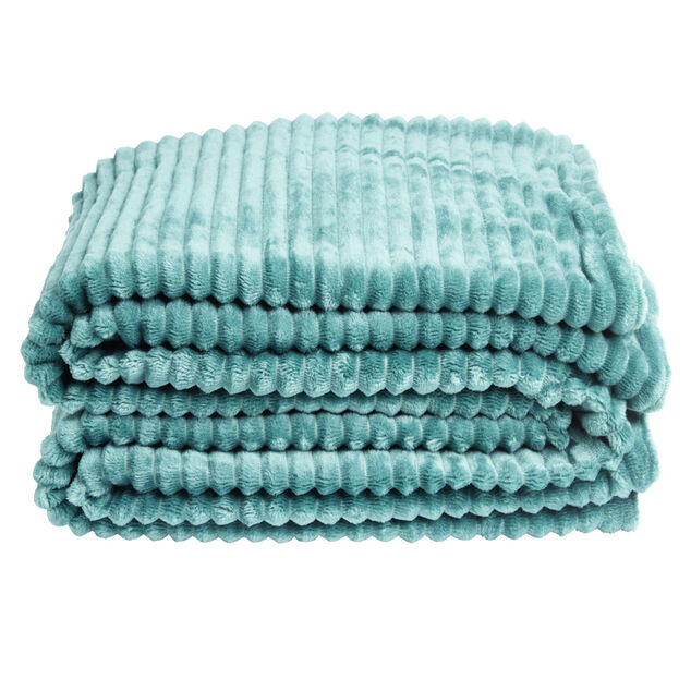 Plaid sherpa flanelle vert 130x160cm