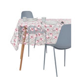 Nappe cristal rectangulaire transparente motif fleur bleue 140x240cm