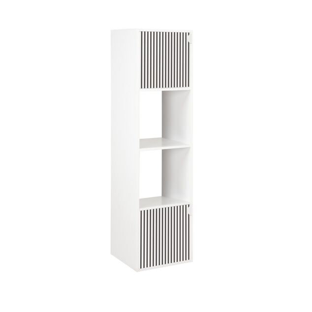 Colonne Adam 4 cases 2 portes en bois blanc L30xP29,5xH120cm