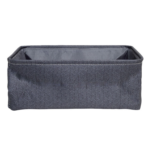 Pani&egrave;re de rangement rectangulaire tiss&eacute; gris 35x24xH13cm
