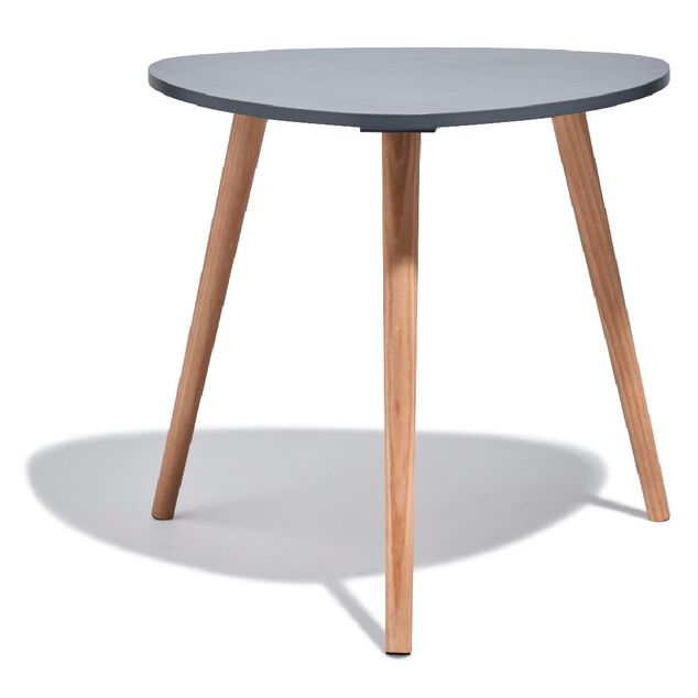 Bout de canap&eacute; table basse Joseph gris anthracite pieds pin &Oslash;48xH42 cm