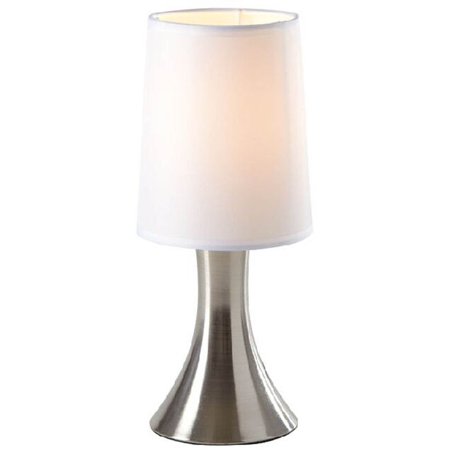 Lampe tactile Touch m&eacute;tal grise et blanche