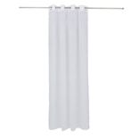 Voilage polyester 140x240cm tuffet&eacute; blanc