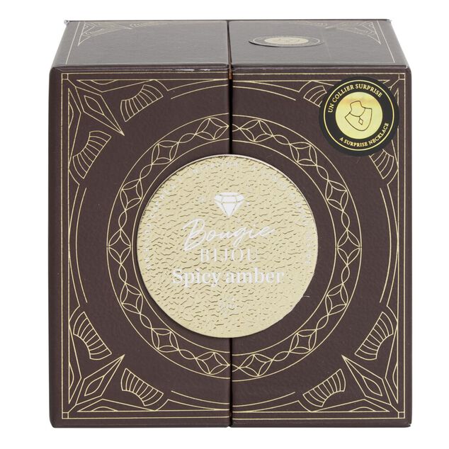 Bougie parfum&eacute;e verre collier dor&eacute; &Oslash;9xH7cm (6 mod&egrave;les)