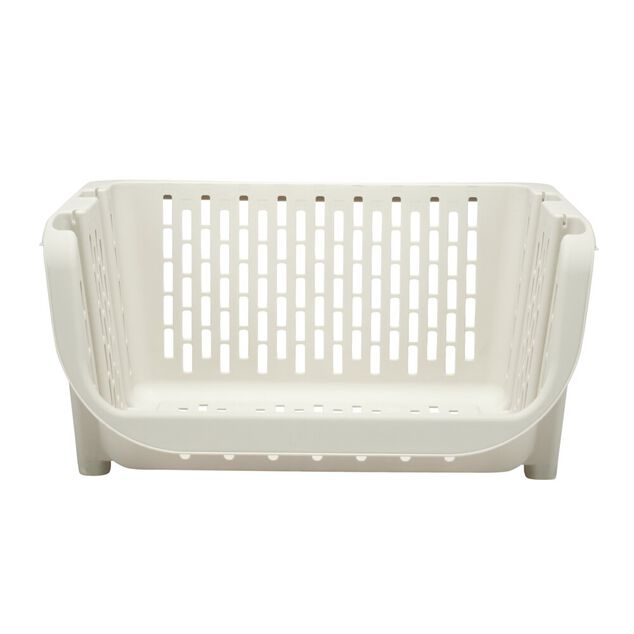 &Eacute;tag&egrave;re empilable x2 plastique 49,5x36xH29cm (2 mod&egrave;les noir ou blanc)
